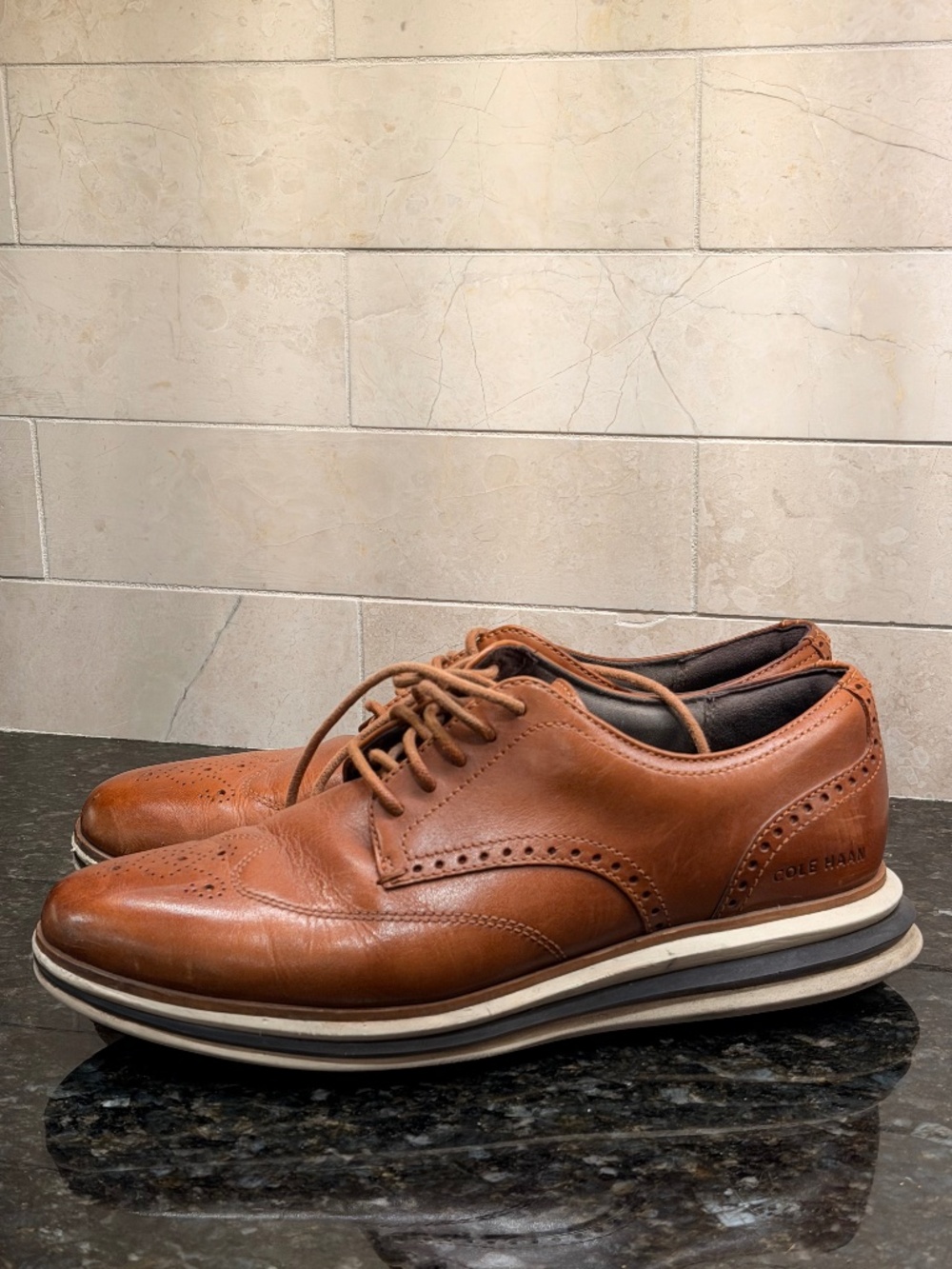 Cole Haan OriginalGrand Wingtip Leather Oxfords - British Tan
